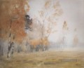 Nebel Herbst 1899 Isaac Levitan Bäume Bäume Landschaft